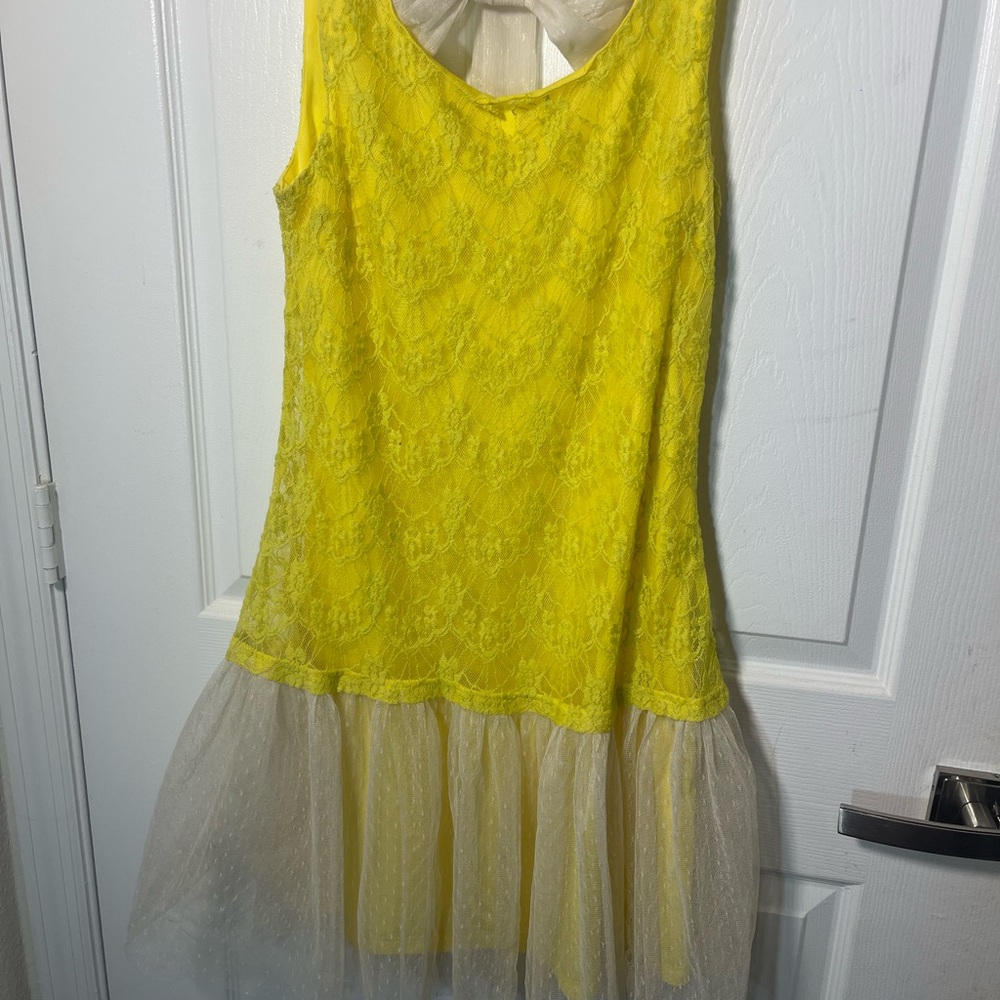 Yellow lance mini dress